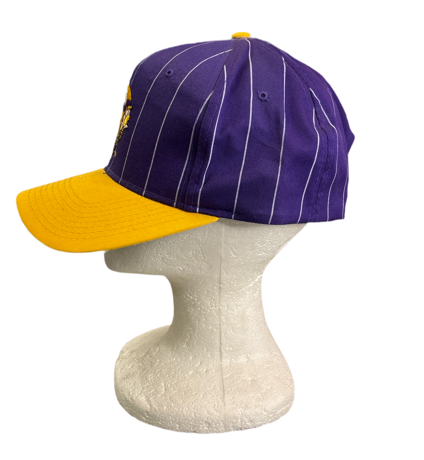 Purple Pinstripe MINNESOTA VIKINGS Embroidered Logo Snapback Hat Large Eastport