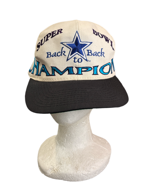 Vintage Dallas Cowboys "Back To Back" Super Bowl XXVIII Logo 7 SnapBack Cap