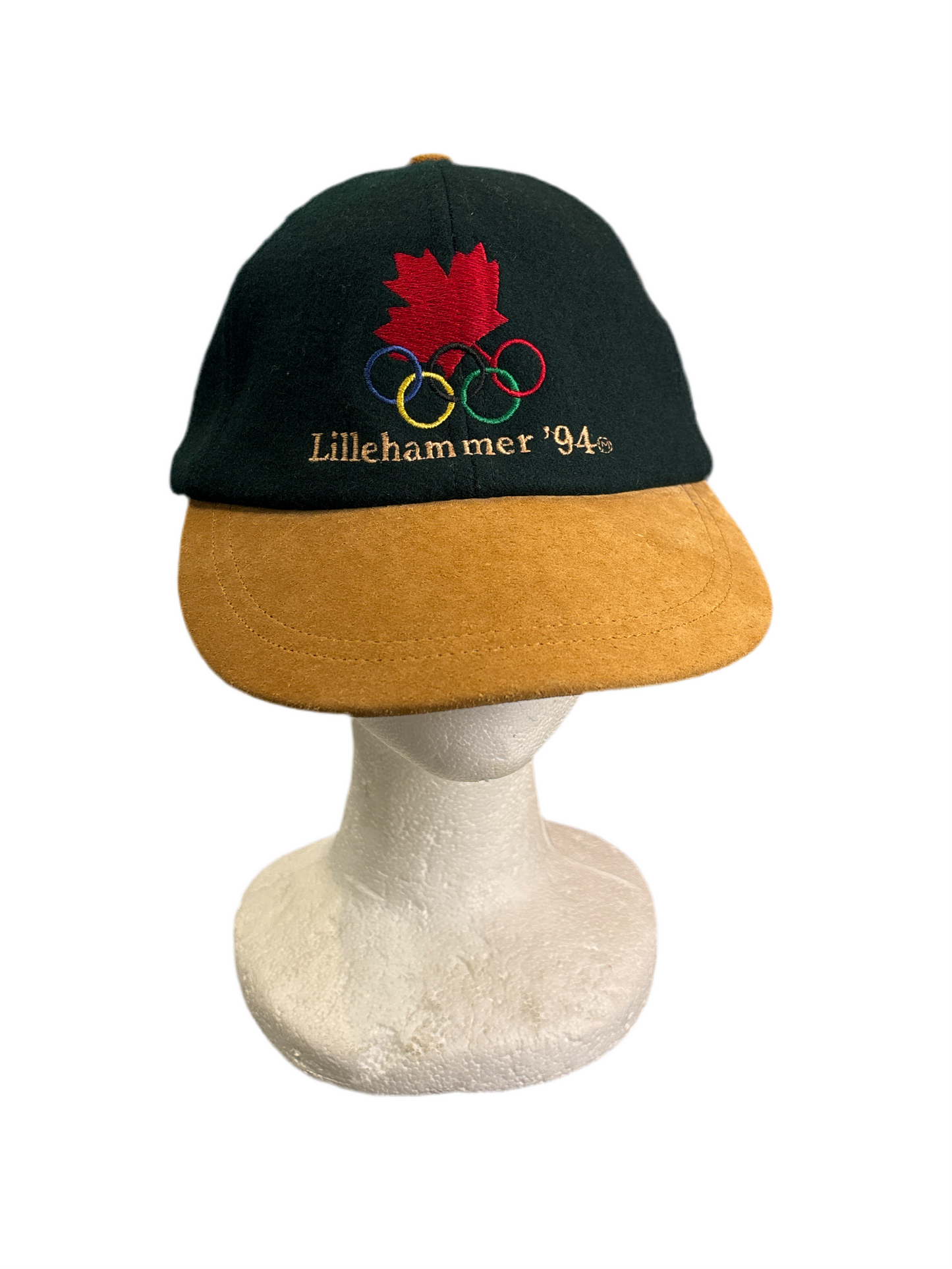 Vintage Canada Lillehammer '94 Olympics Men's Hat Green Tan Adjustable Kalson