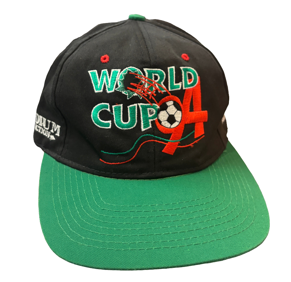 Football Cap soccer 1994 World Cup USA 94 Vintage Snap-back Hat Black Green BNWT