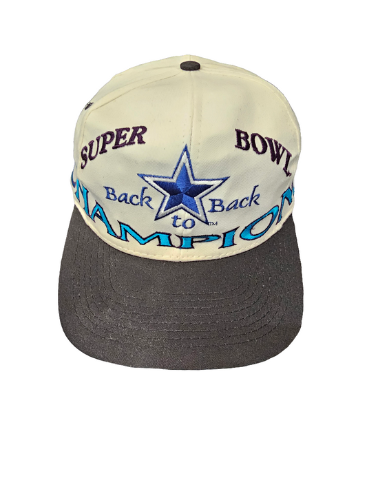 Vintage Logo Super Bowl Back to back champions dallas cowboys snapback hat