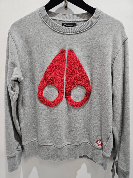 Moose knuckles logo grey crewneck