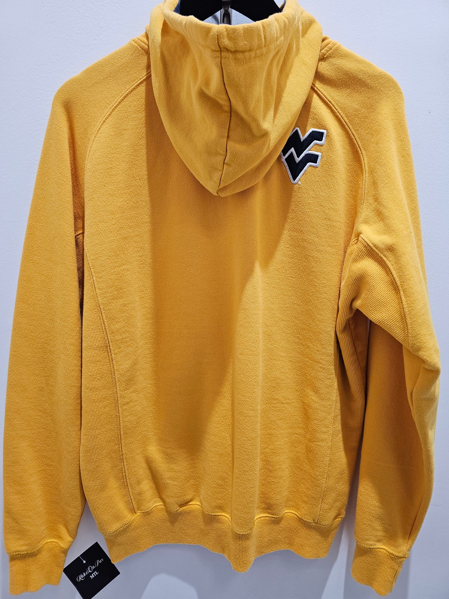 Champion West Virginia University yellow pullover hoodie