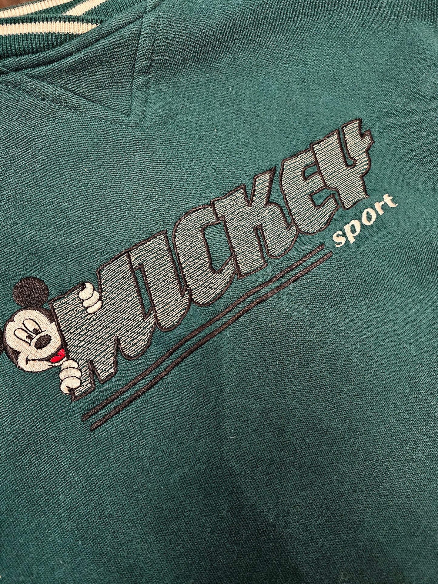 Vintage 90s Mickey sport Castleton green crewneck