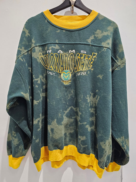 Vintage Lee Sport Rams Colorado State University Tie Dye crewneck