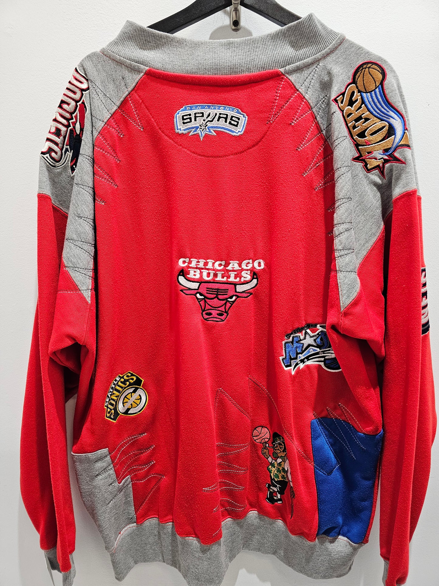 Unk NBA y2k all over patch zip up jacket