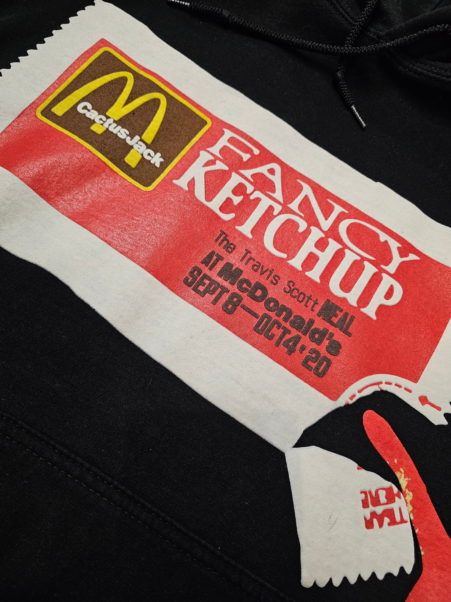 Travis scott cactus jack  mcdonald meal fancy ketchup black pullover hoodie