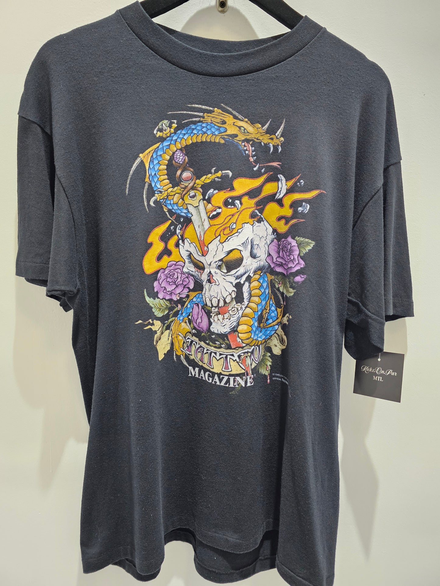 Vintage 1993 Easy Riders Tattoo Magazine Tshirt