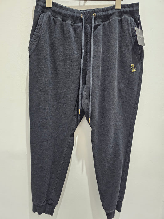 🦉OVO black classic logo jogger pants