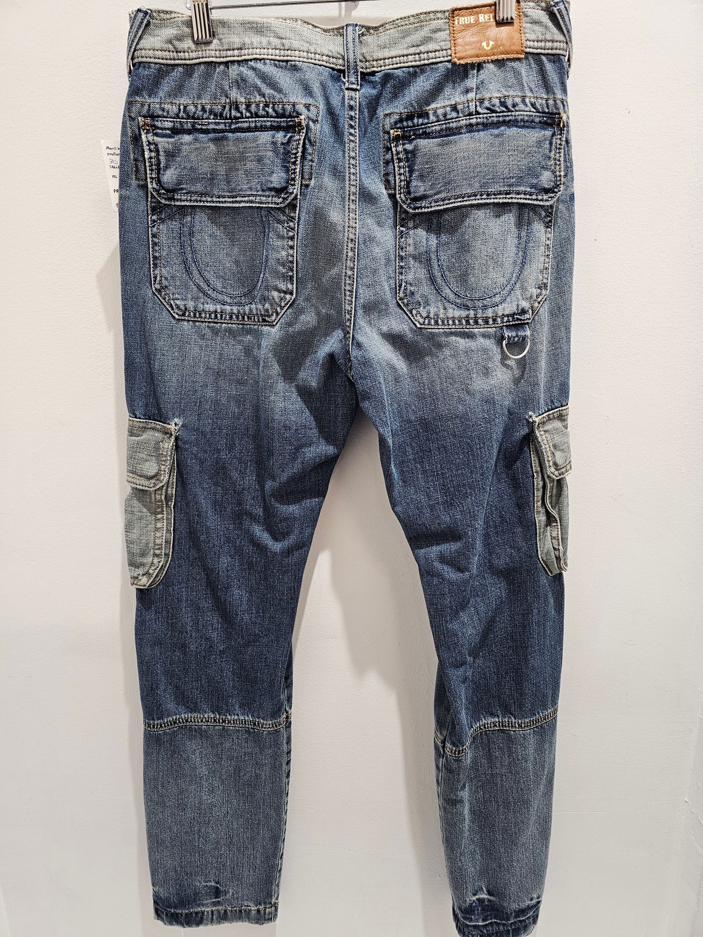 True religion washed cargo denim jeans