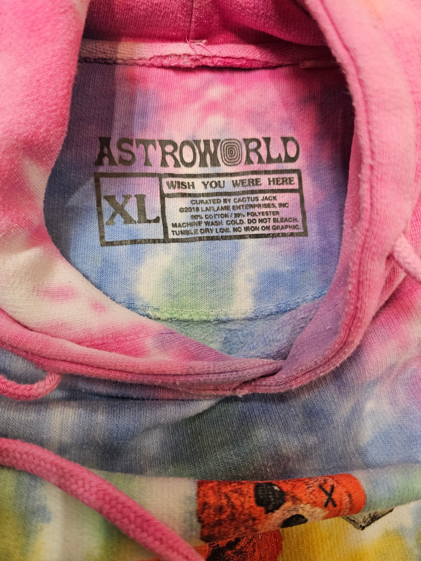 Travis Scott Astroworld Tour Skipping Bear Hoodie Tie Dye