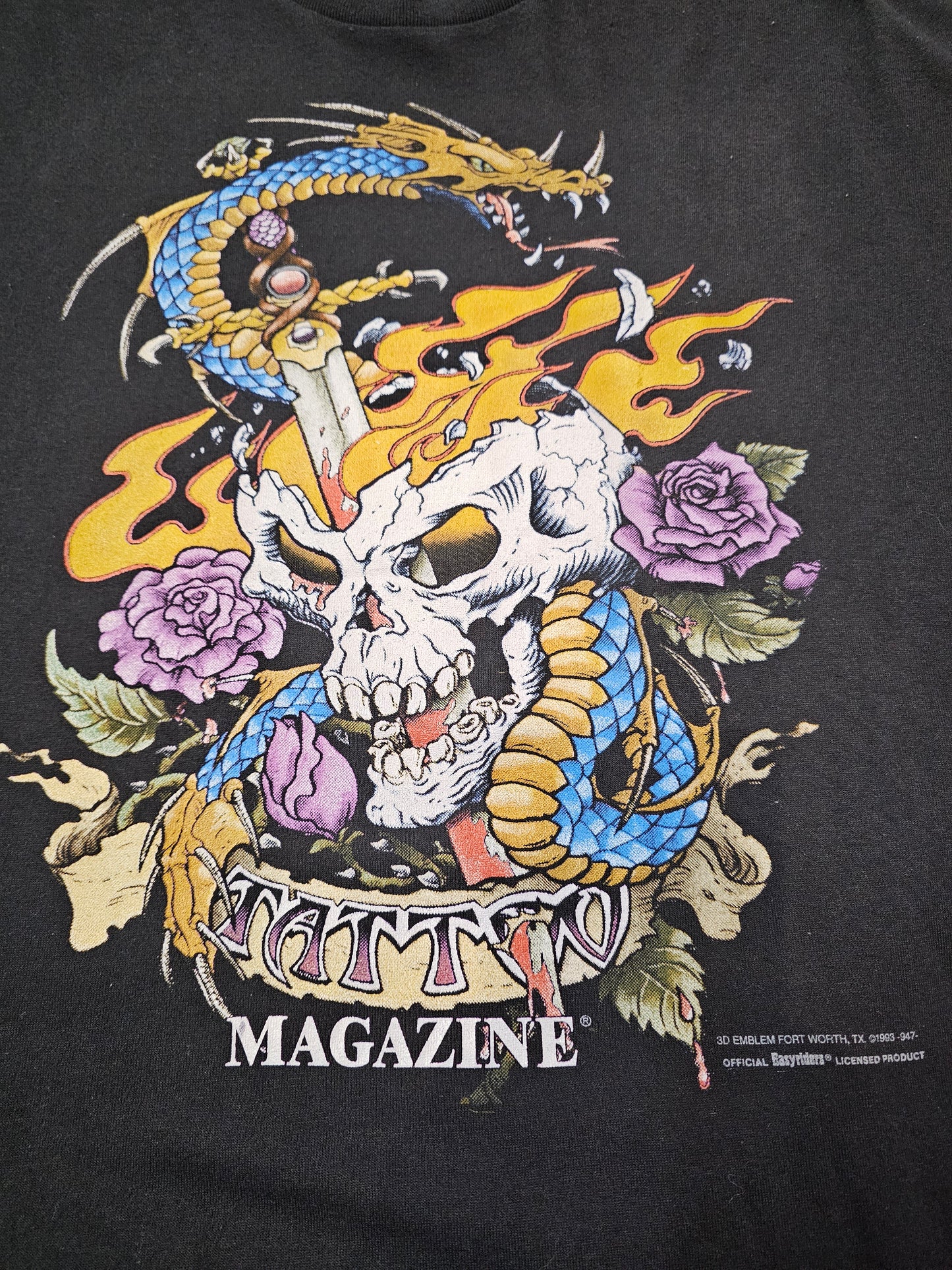 Vintage 1993 Easy Riders Tattoo Magazine Tshirt