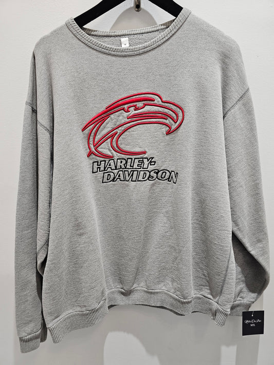 Harley davidson bird logo grey crewneck