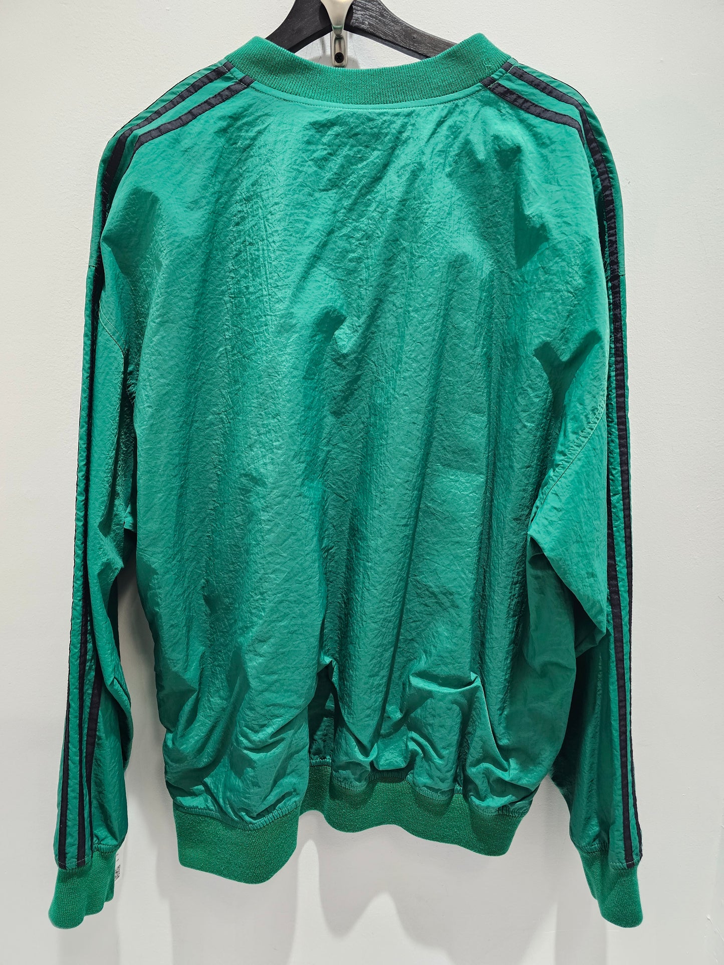 Vintage 90s Adidas 3stripe forest green windbreaker