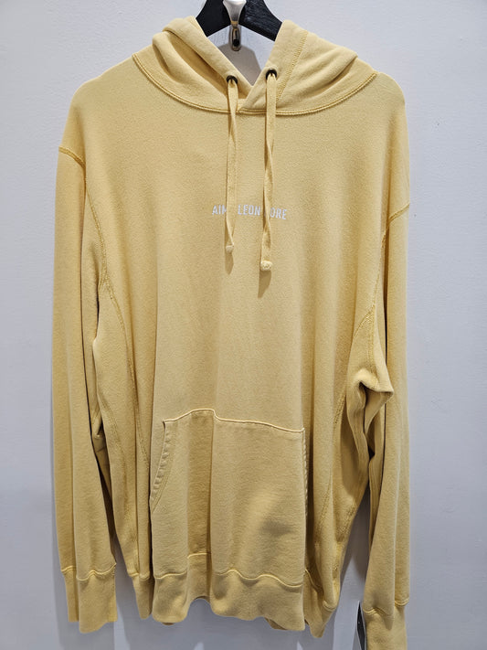 Aume leon dore classic logo yellow pullover hoodie