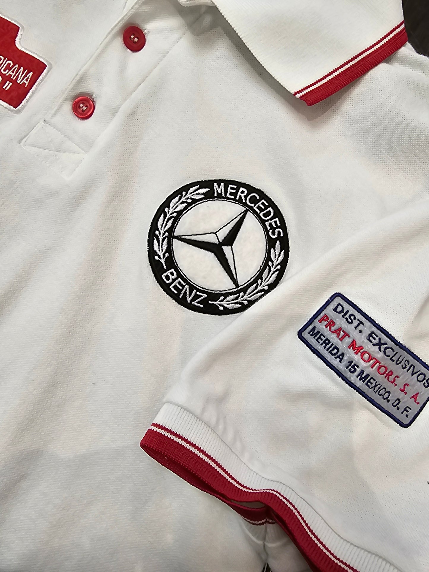 Mercedes Benz Carrera Panamericana White Red Polo Tshirt