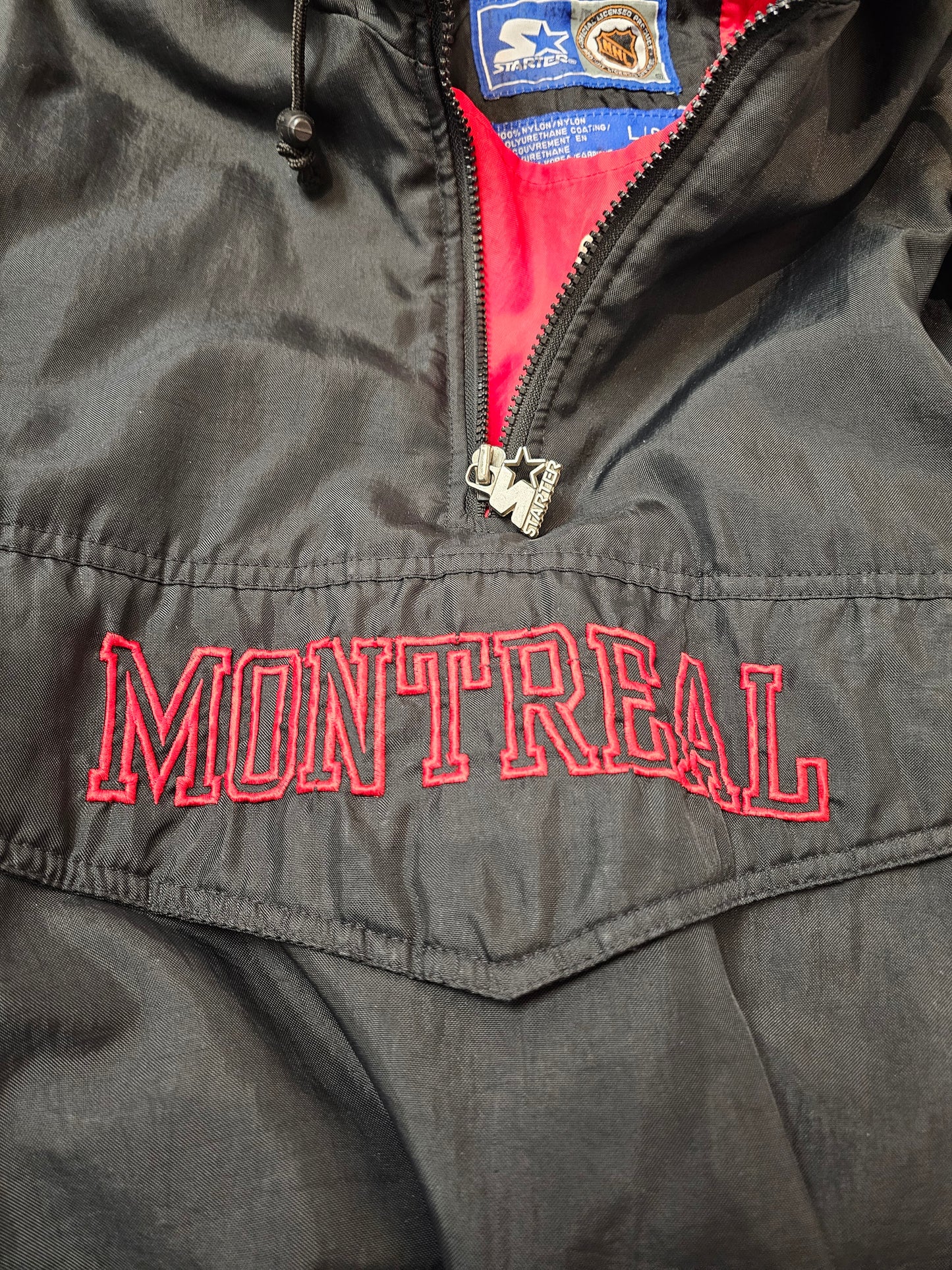 Vintage Montreal Canadiens Starter QuarterZip Puffer Jacket