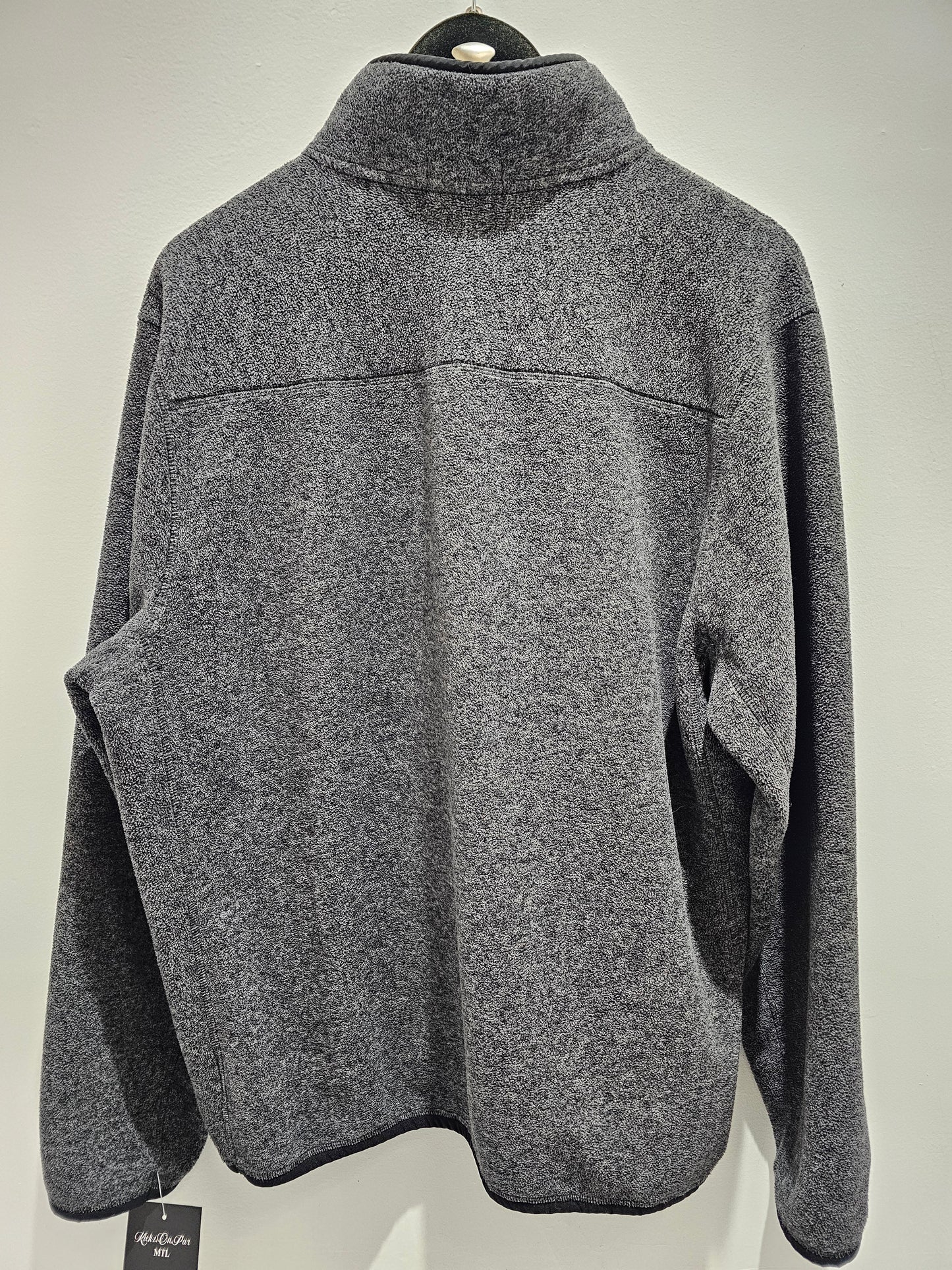 Polo RL Fleece  dark grey quarter buttons sweater