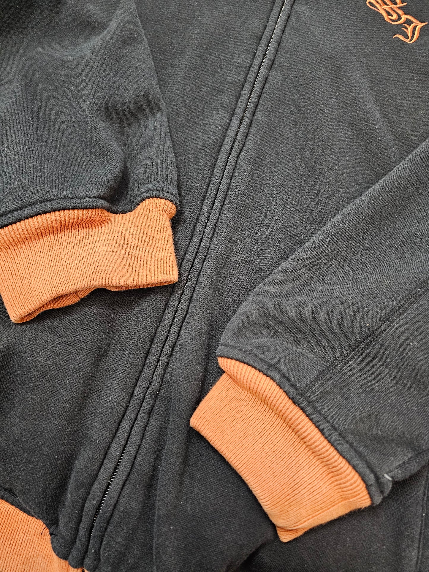 Sean john black/orange crowned 1 pull over hoodie