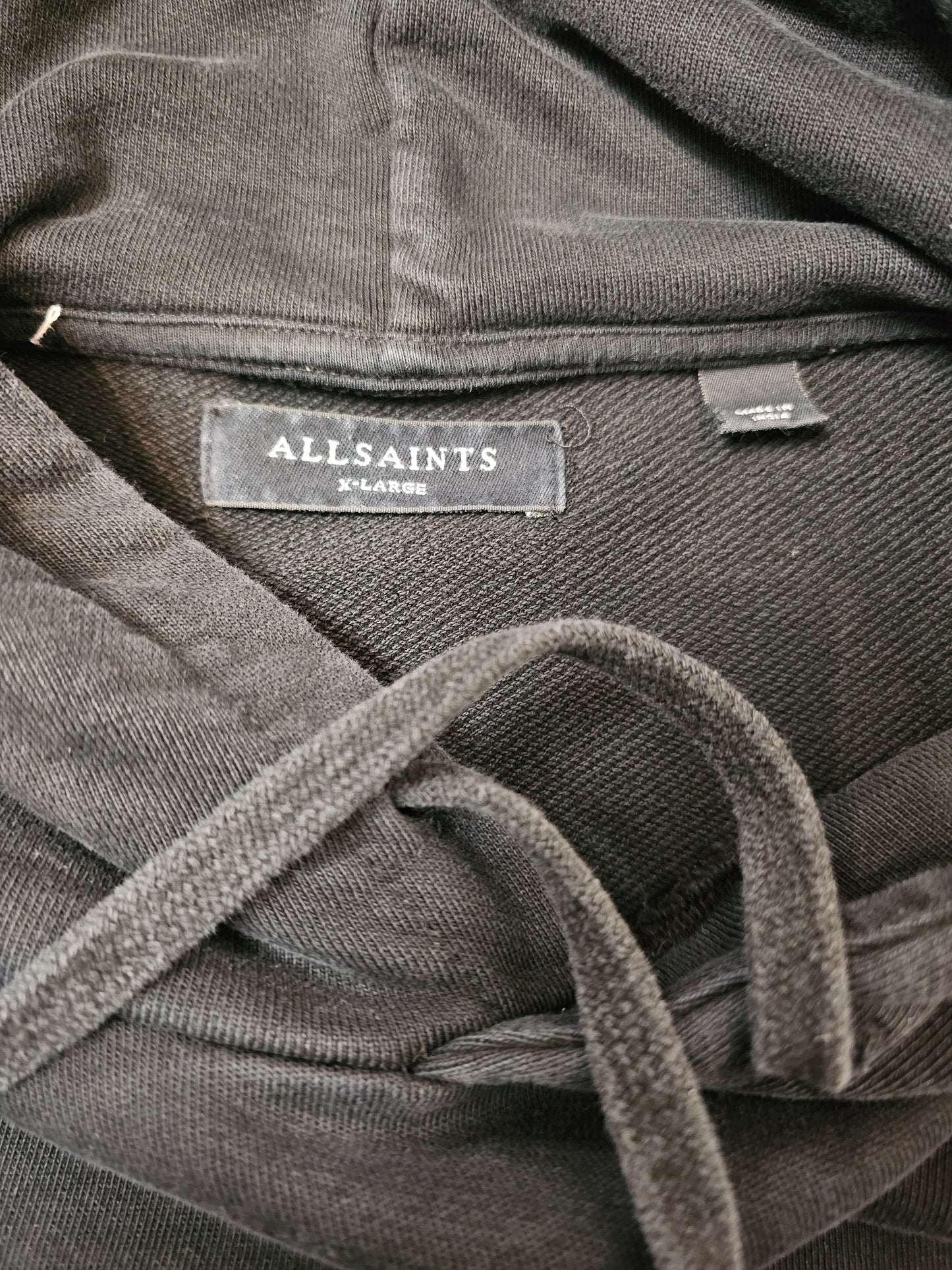 AllSaints classic washed black pullover hoodie