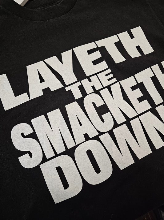 Vintage 1998 The rock layeth the smacketh down on your candyass tshirt