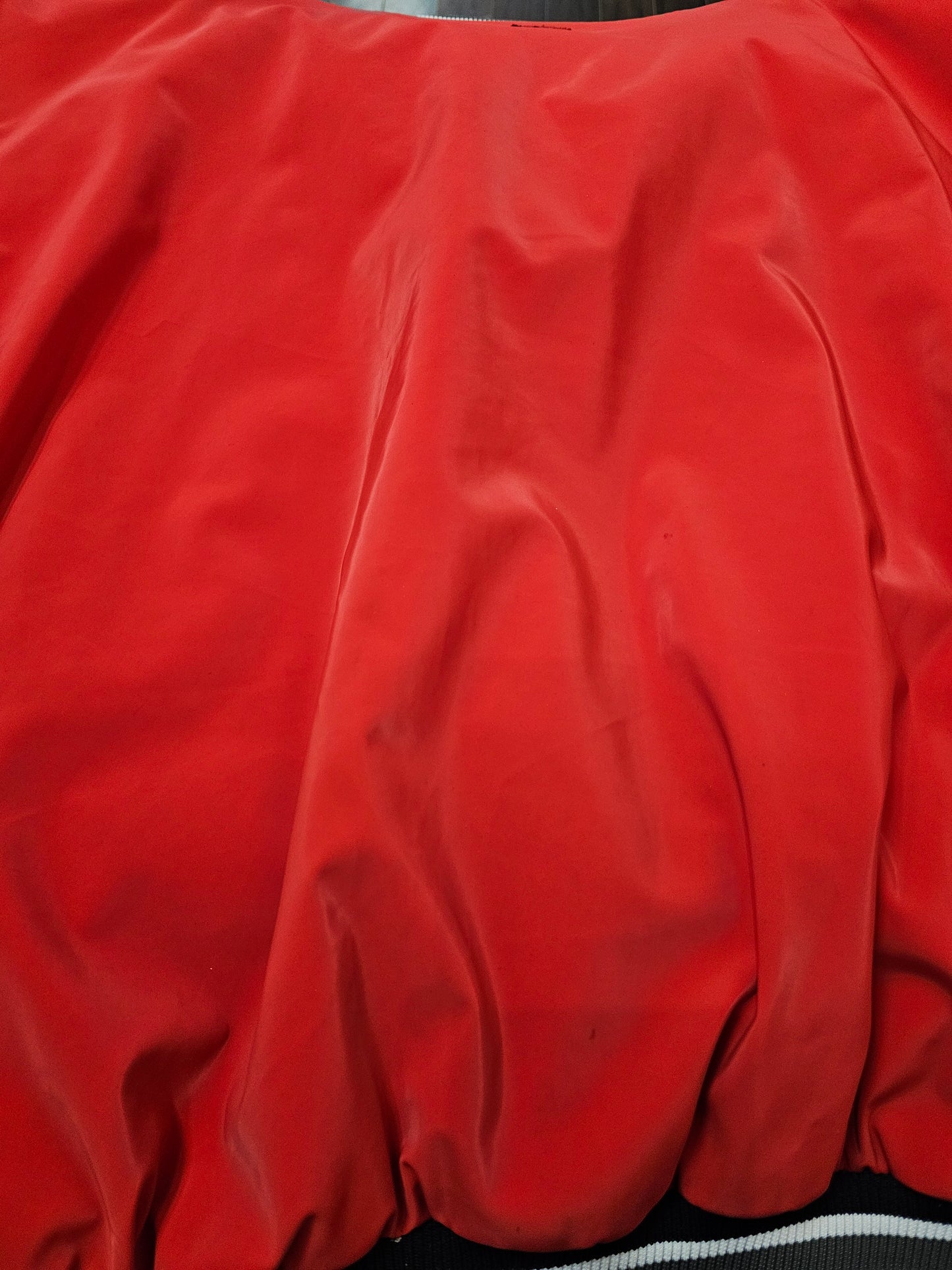 Third Rock 03 Y2k buttons satin red heavy bomber jacket