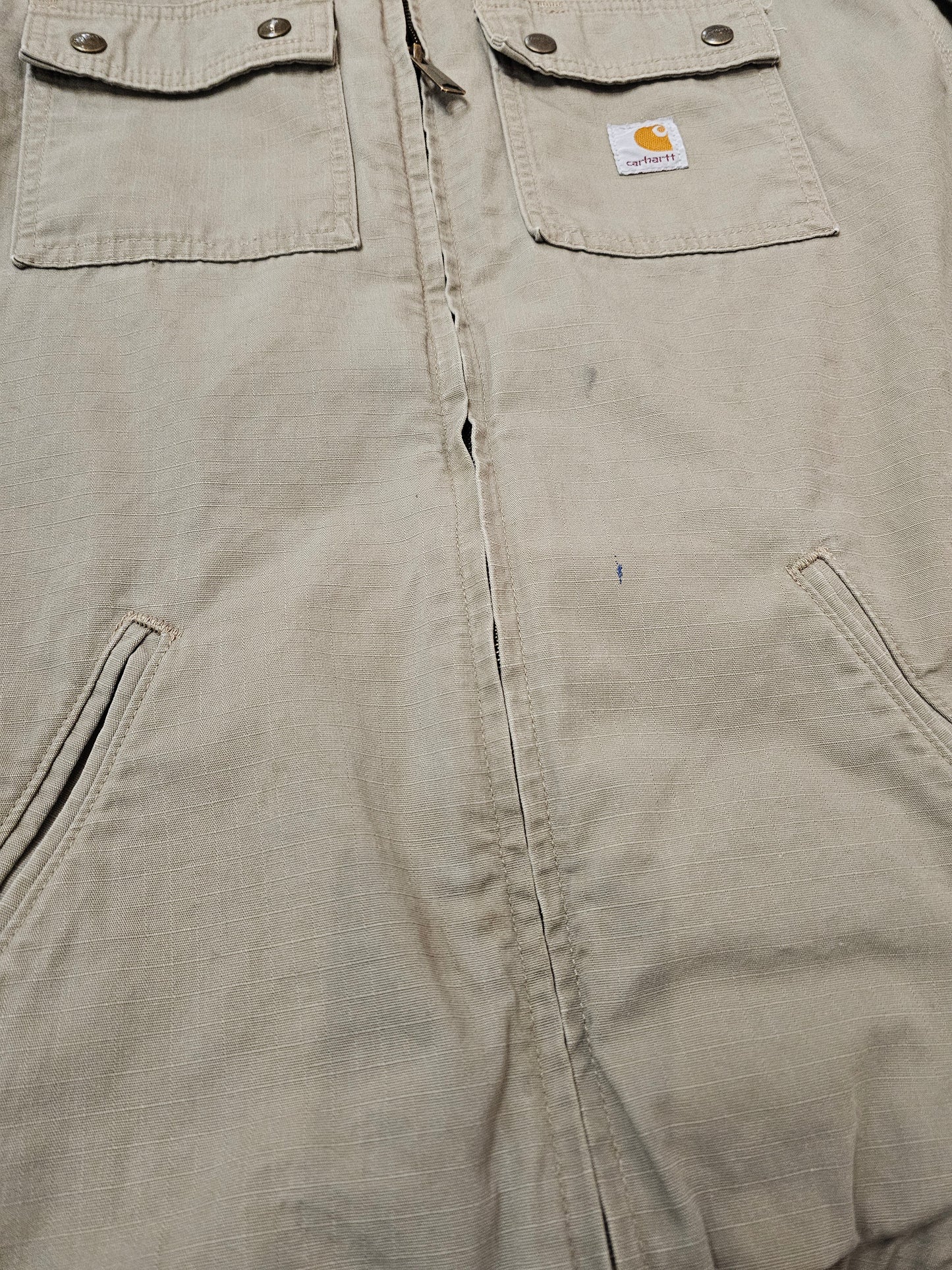 Carhartt pitstop zip up walnut cream lightweight jacket