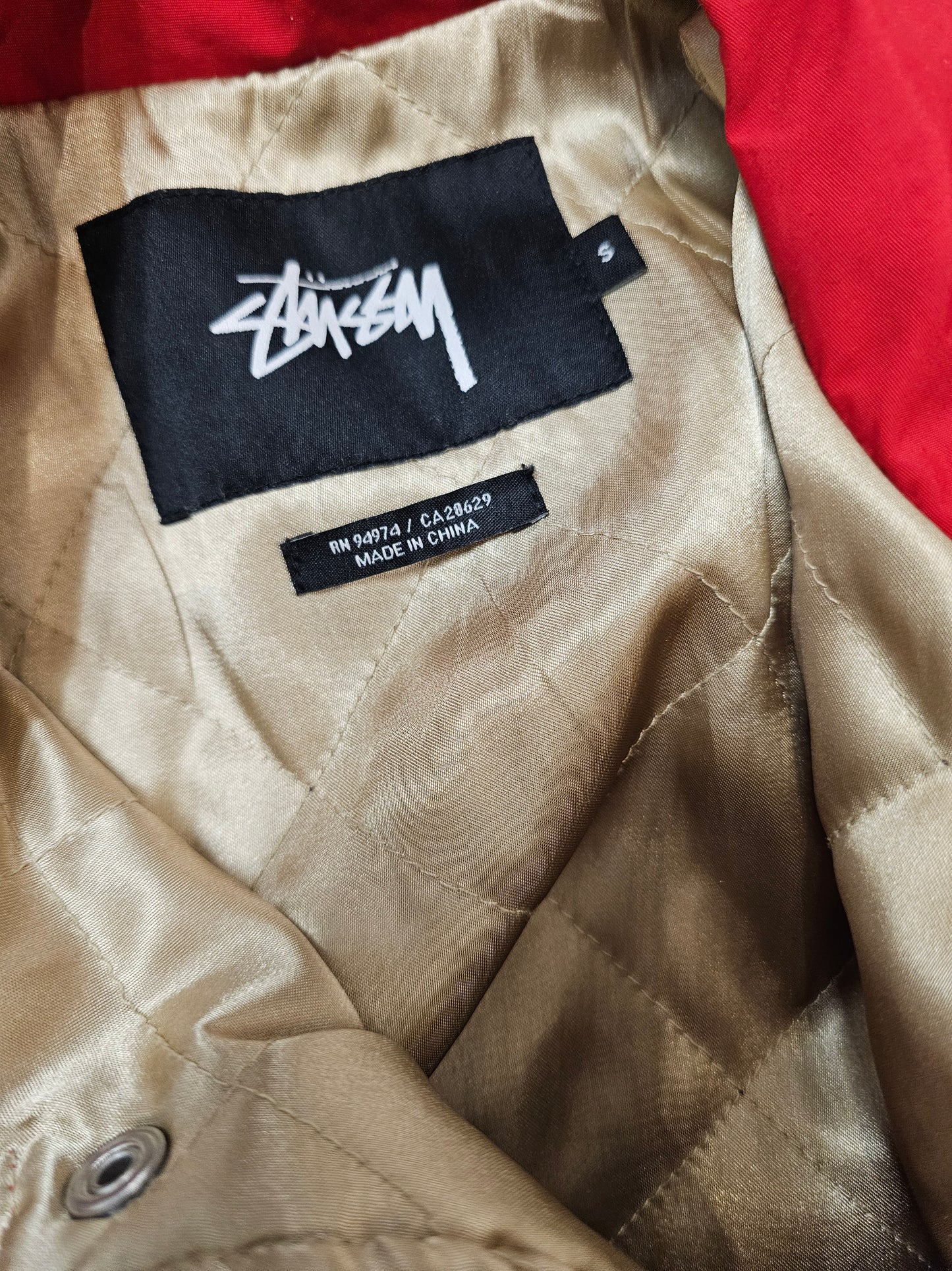 Stussy SS link red buttons down jacket