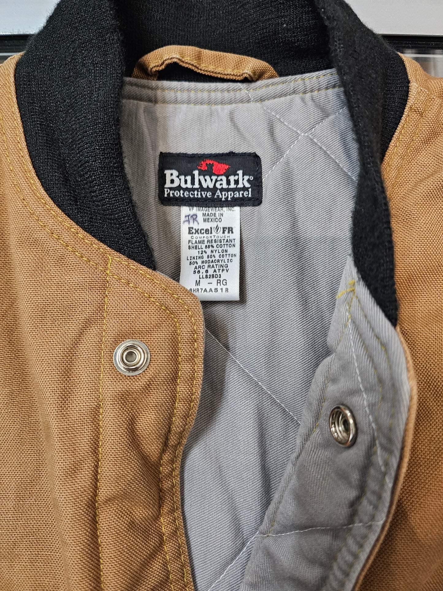 Bulwark FR outerwear work fullzipper brown buttons vest