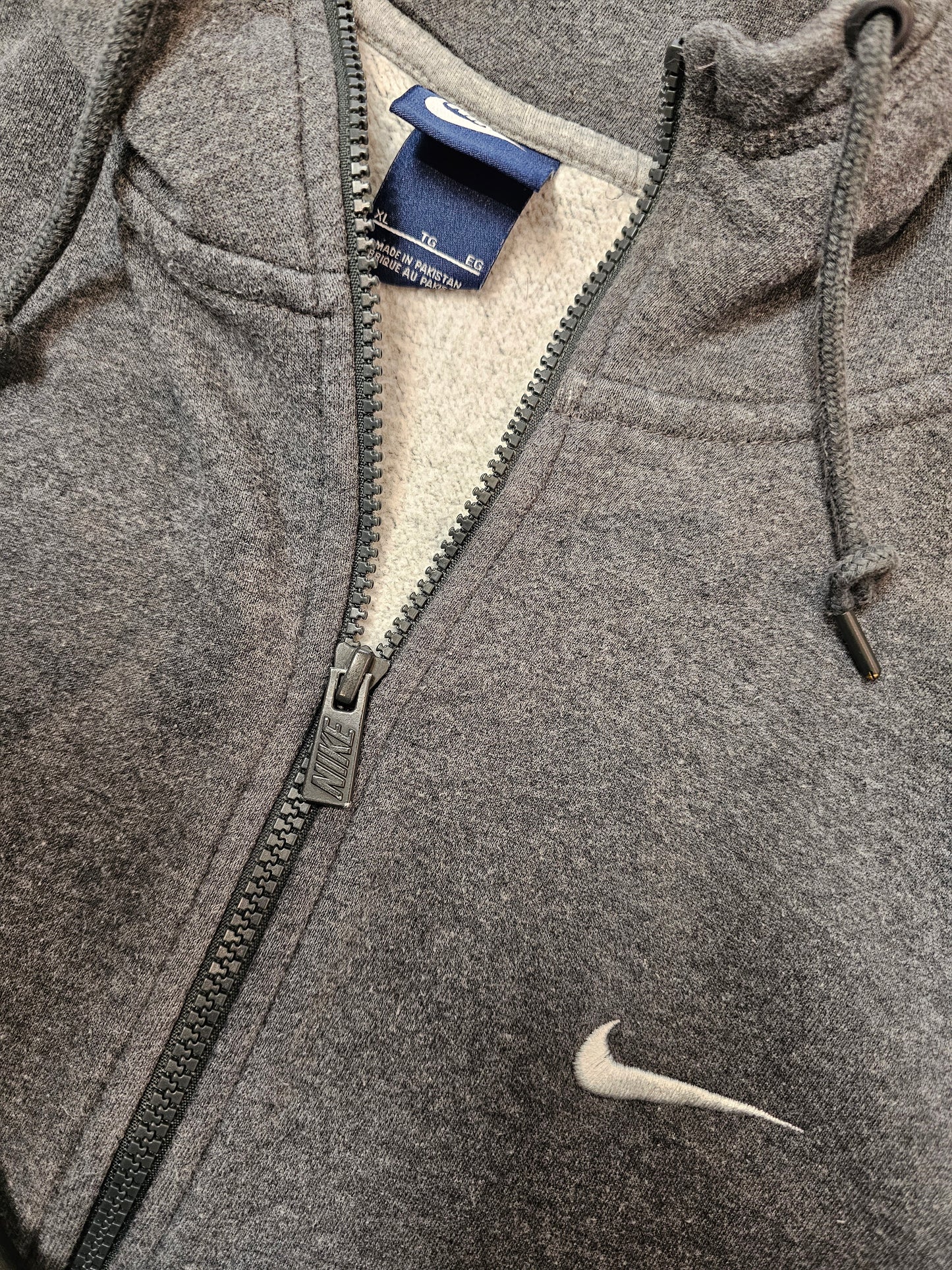 Nike classic logo swoosh grey zip up pullover hoodie