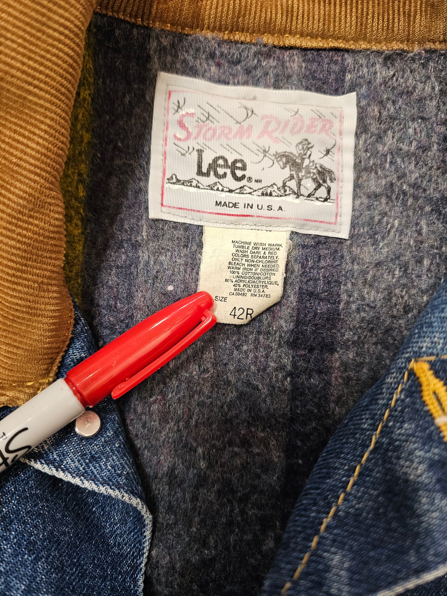 80S Lee Storm Rider Denim Jacket 42R