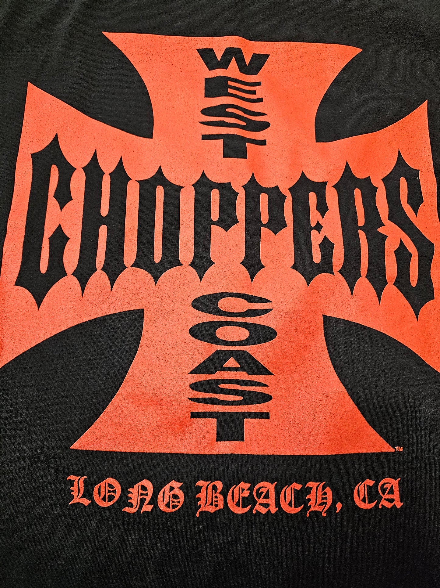 Vintage 2003 West Coast Choppers Long beach skull flame black longsleeve