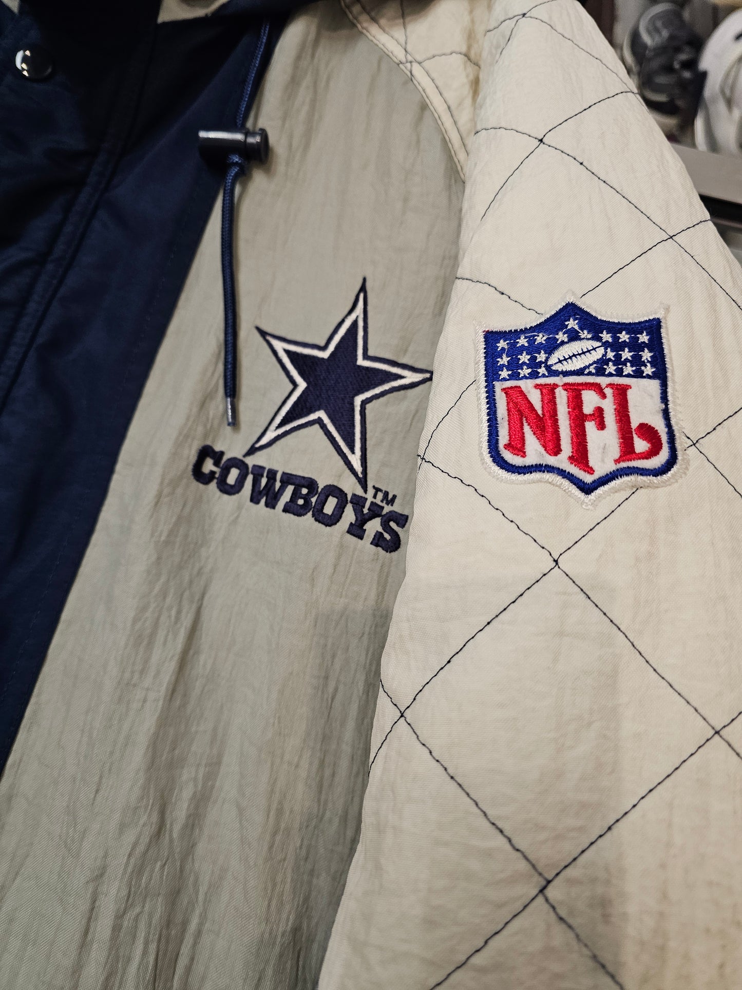 Vintage Starter NFL Dallas cowboys zip up buttons puffer jacket