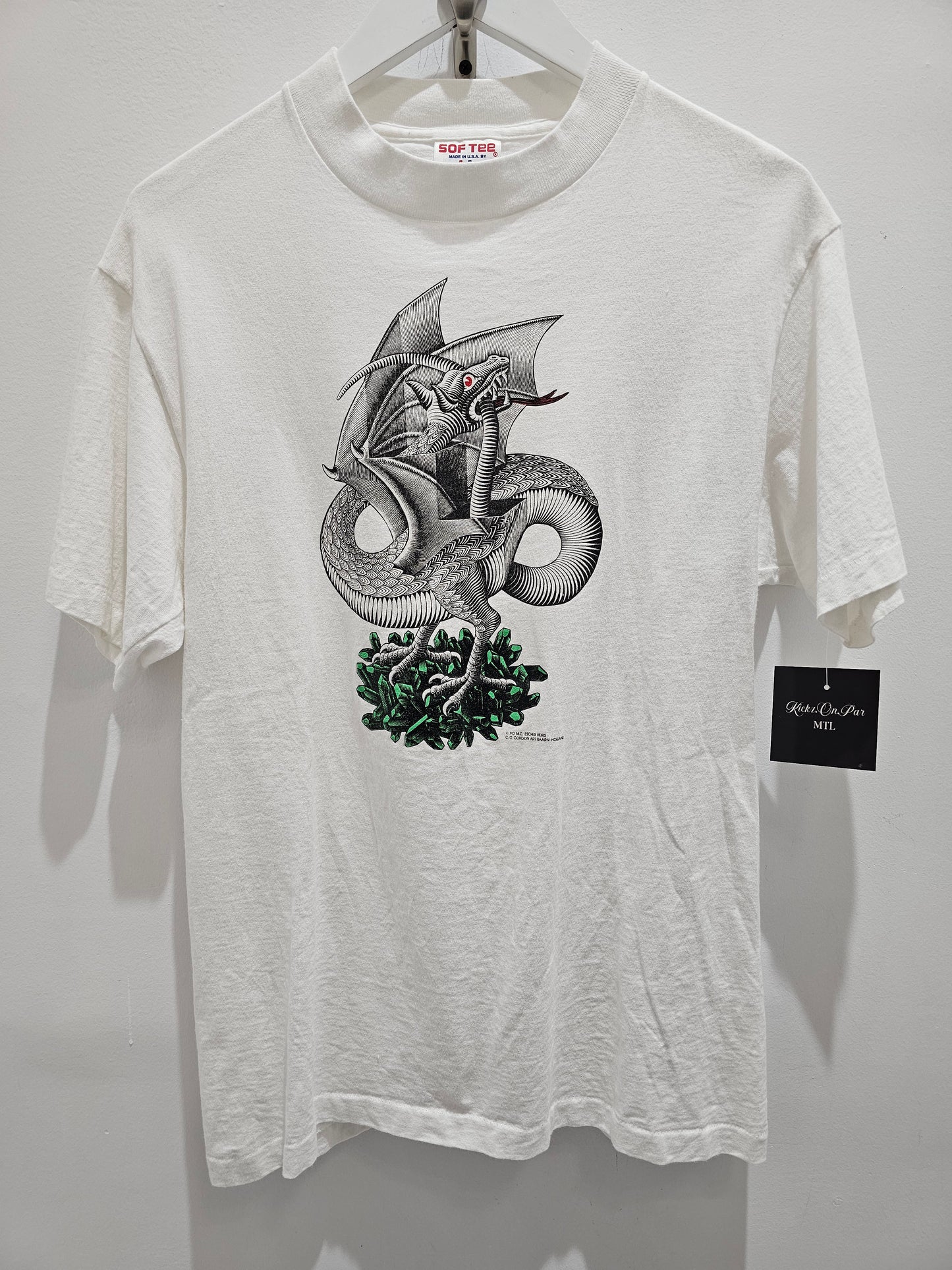 Vintage 1990'S M.C Escher Heirs Dragon Tshirt 🐉