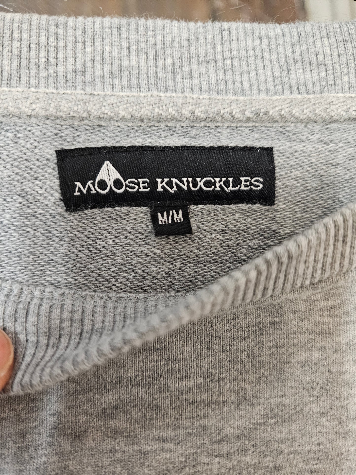 Moose knuckles logo grey crewneck