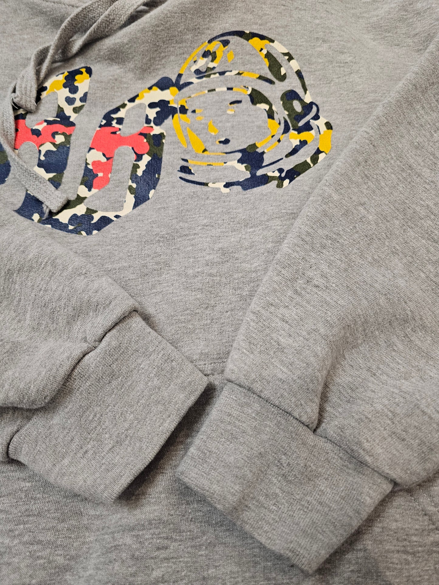 Billionaire boys club camo print grey pullover hoodie