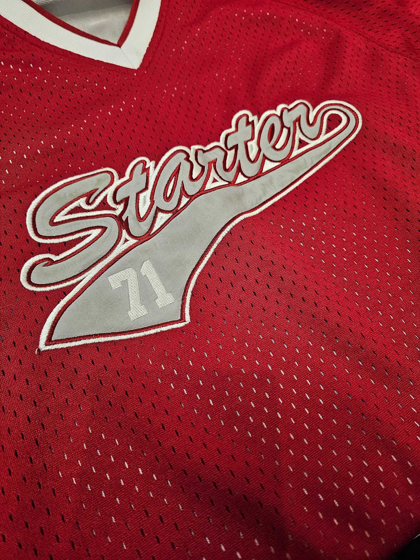 Reversible Starter/West Silver and red jersey