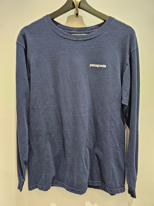 Patagonia classic logo print navy longsleeve