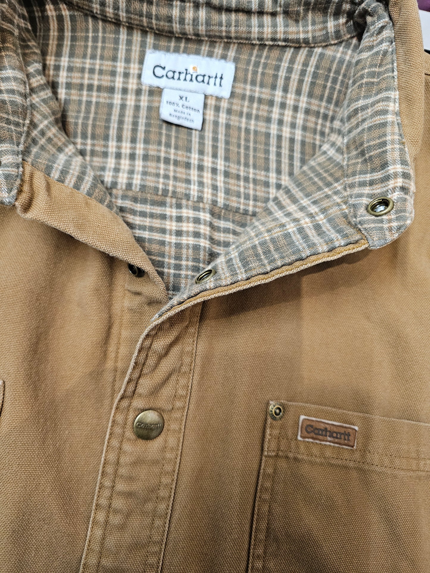 Carhartt canvas lined buttons lightweight jacket