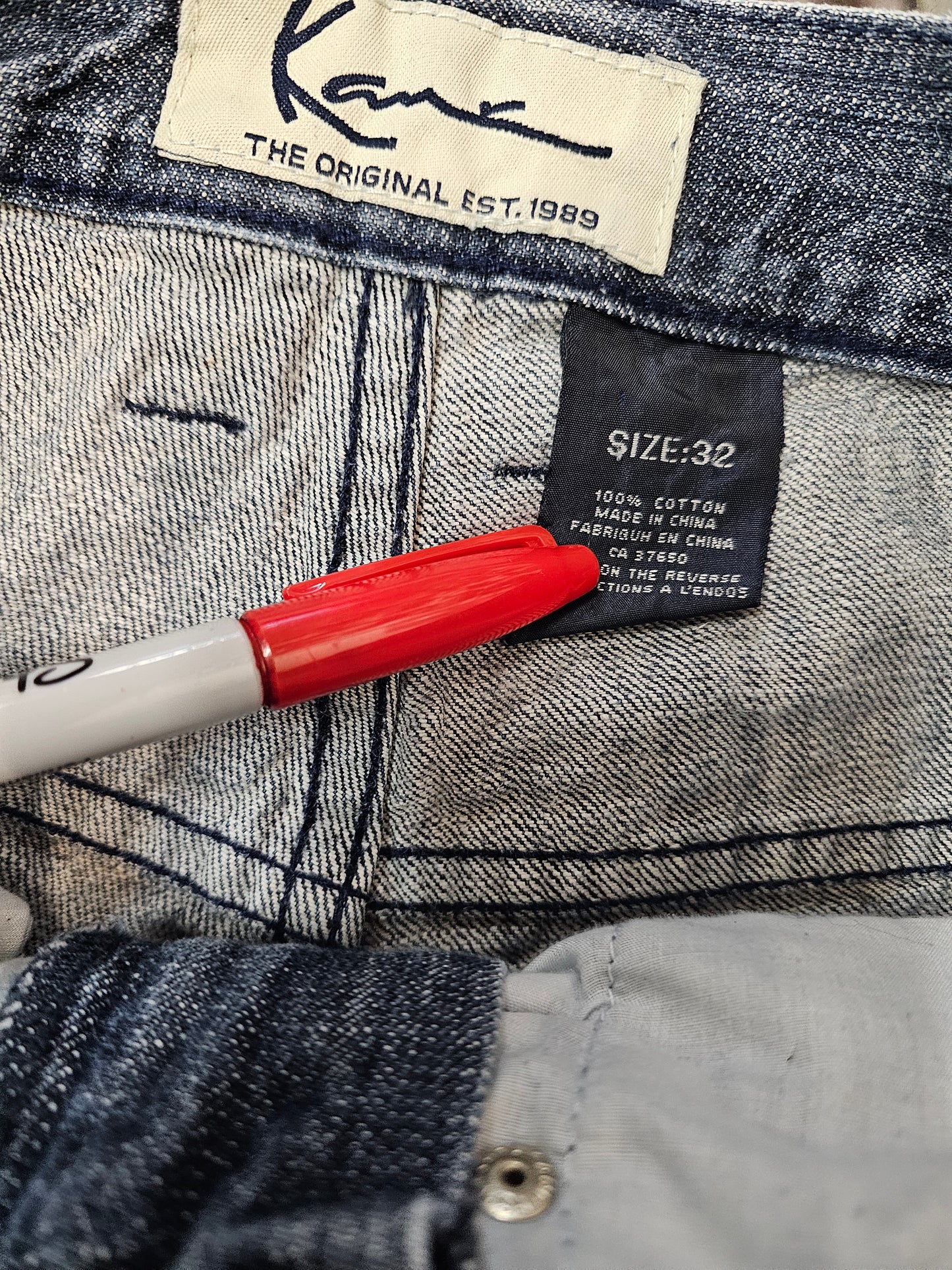 Karl kani y2k washed denim pants