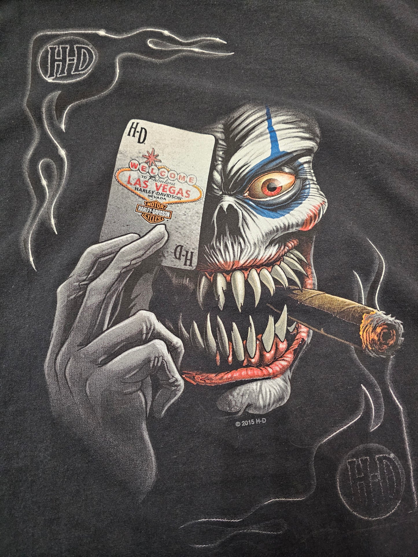 Harley davidson las vegas joker black tshirt