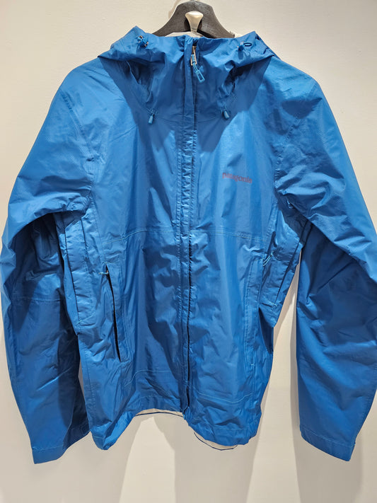 Patagonia mens torrent shell steel blue zip up blue jacket