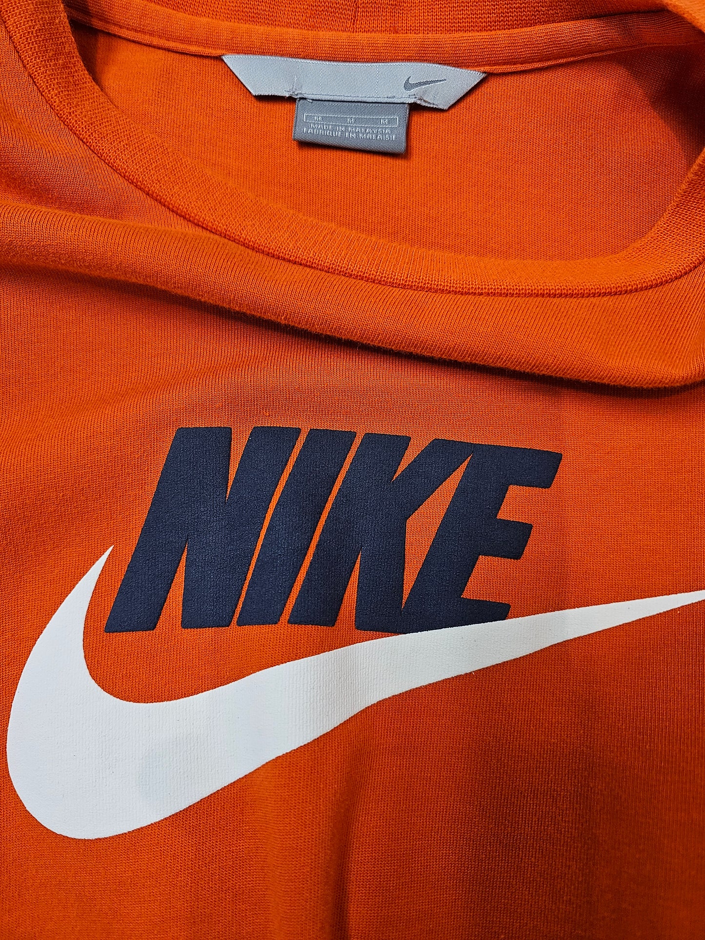 Vintage Nike swoosh grey orange tshirt longsleeve