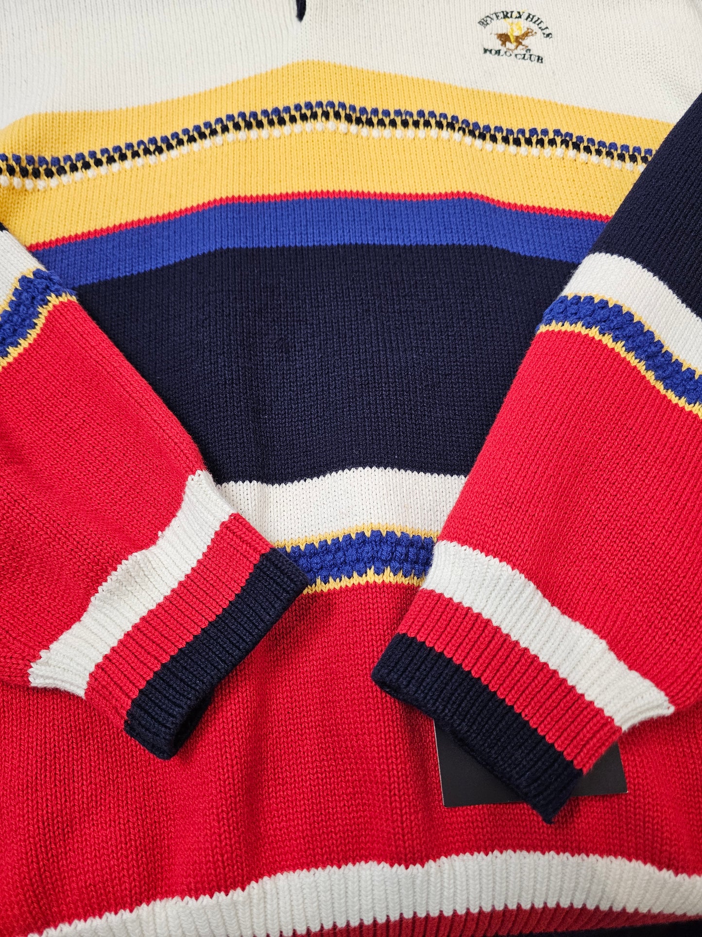 Vintage Beverly Hills polo club quarter zip button knit sweater