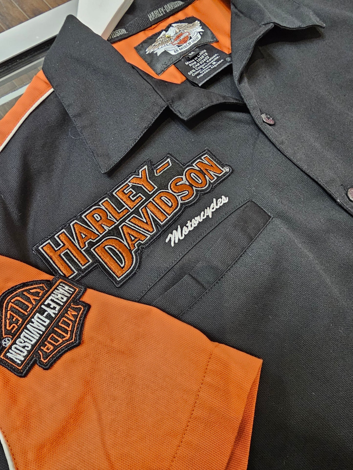 Harley davidson buttons up polo short sleeve