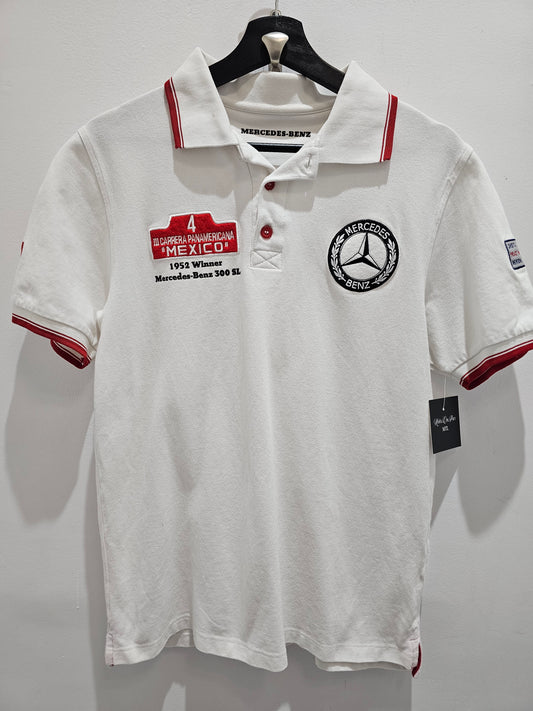 Mercedes Benz Carrera Panamericana White Red Polo Tshirt