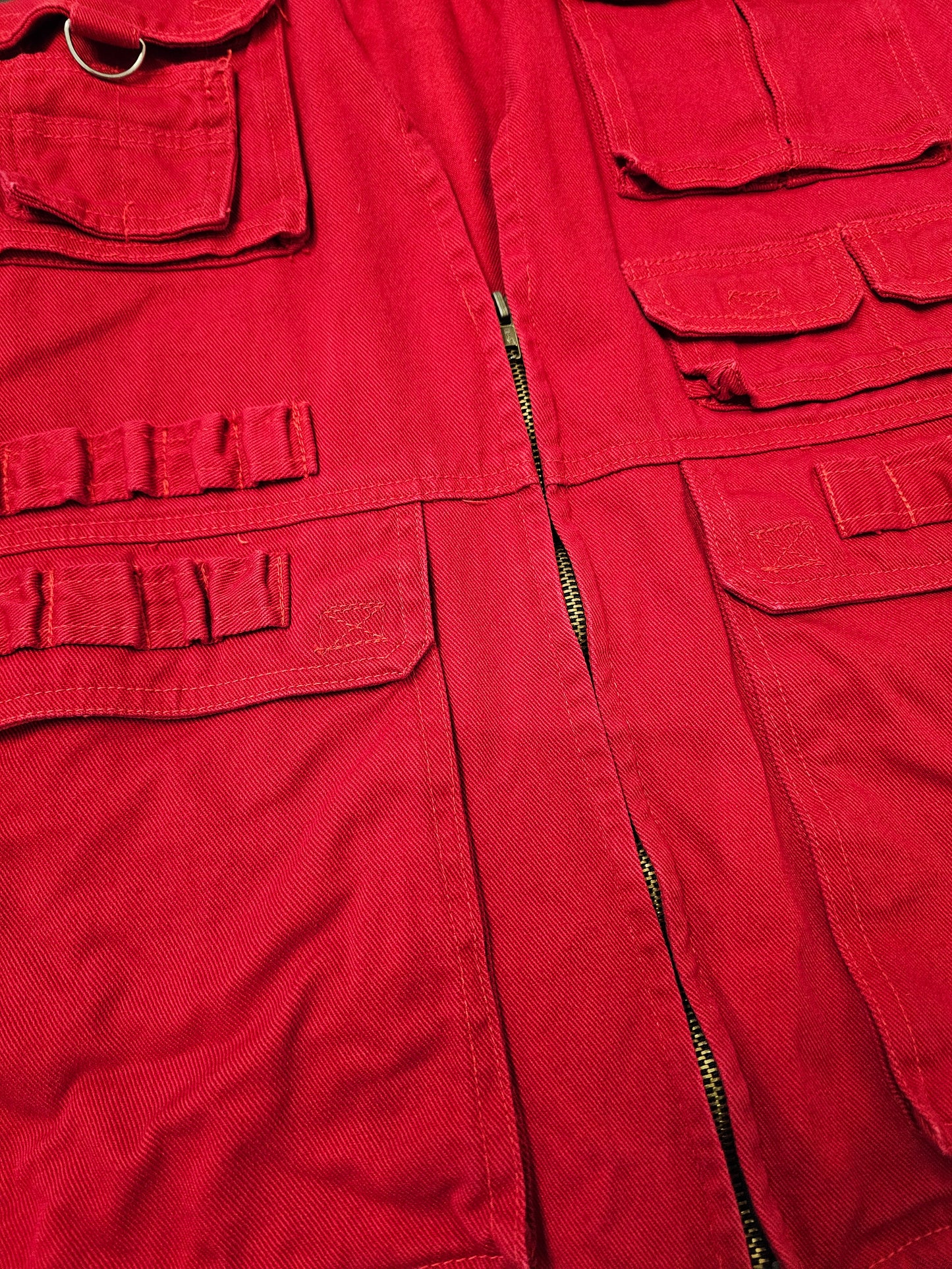 Exhaust Jeans Red Fishermans Fullzipper Vest