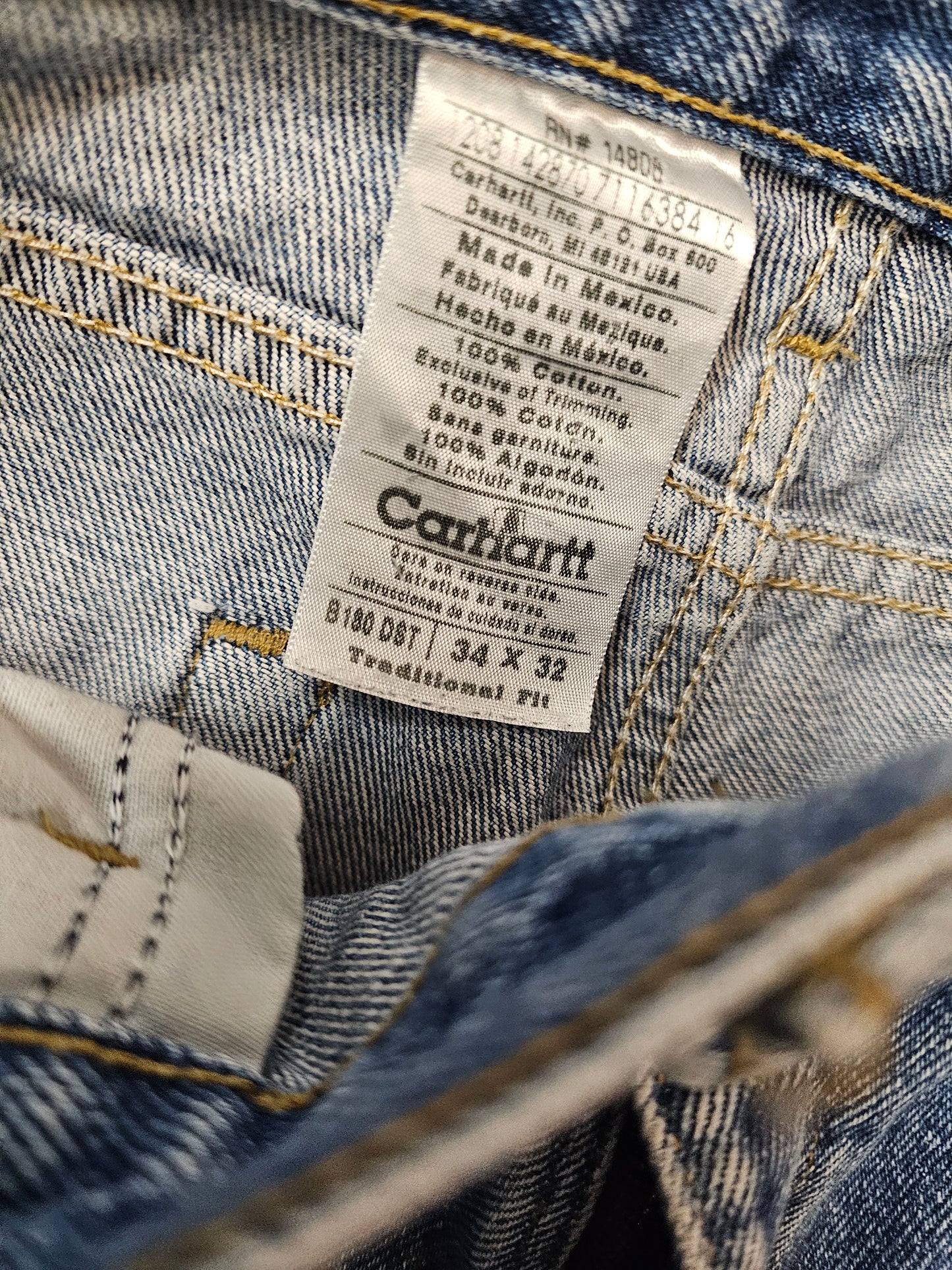 Carhartt traditional fit washed blue denim pants