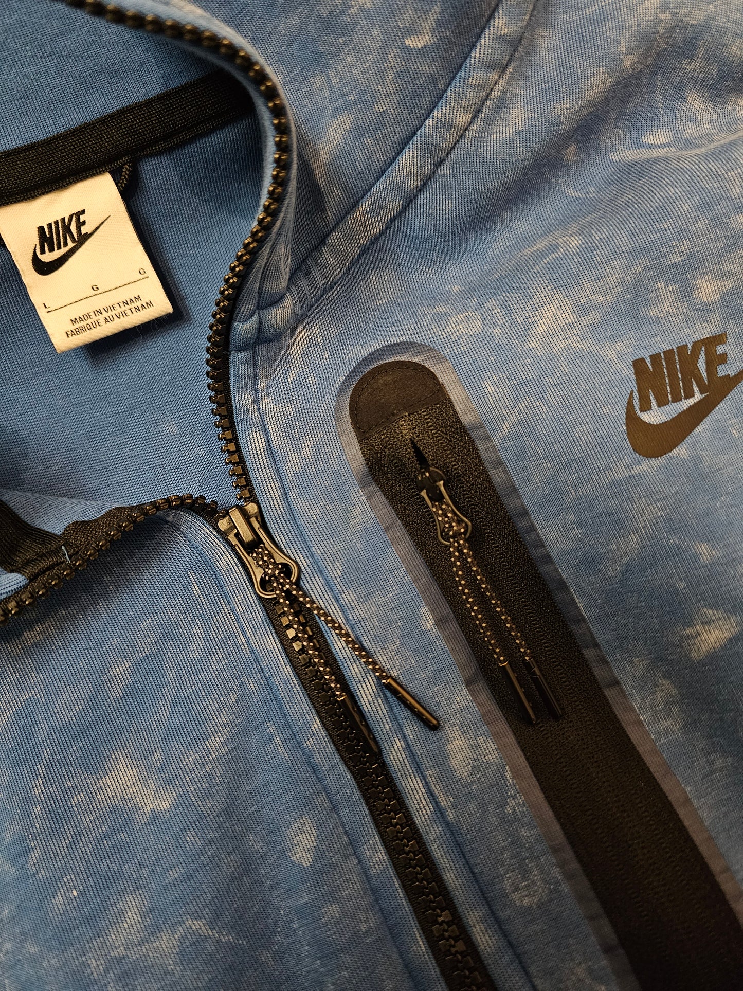 Nike niketech fleece ocean blue wave zip hoodie