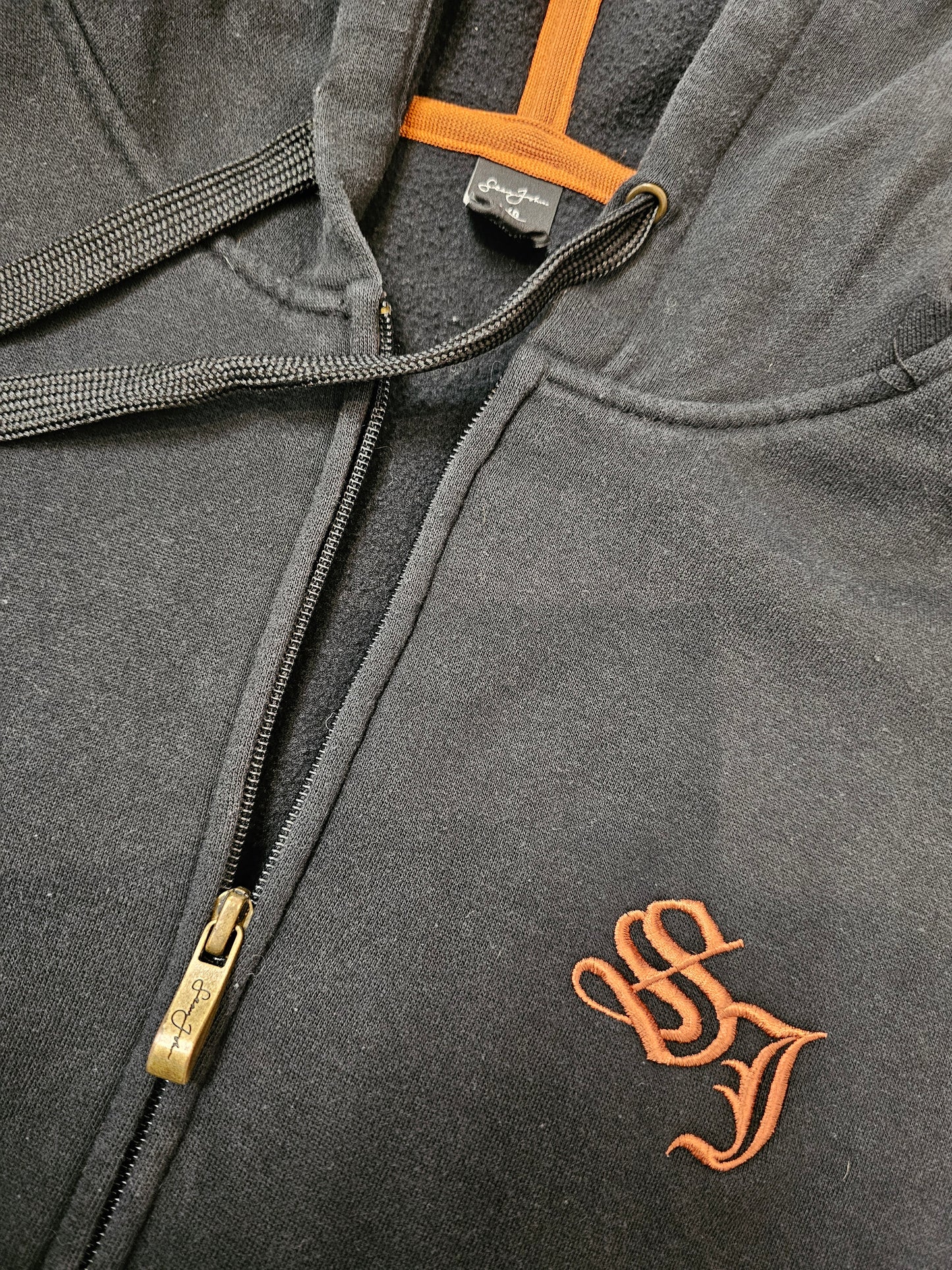 Sean john black/orange crowned 1 pull over hoodie